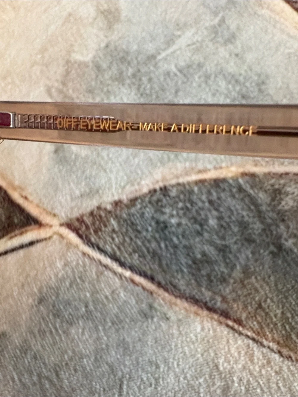 Diff Eyewear Transparent Brown Frames with Gold Temple Logo